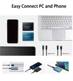 128GB External SSD | USB 3.1 & USB-C High-Speed | NVMe M.2 Technology | Shockproof Aluminum Alloy Case | Plug & Play for PC, Mac & Mobile