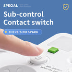 Power Strip with 3–4 Outlets, 2 USB Ports, and 1 Type-C Port | 2500 W | Surge Protection and Control Switch
