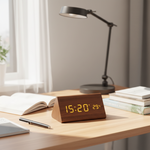 LED Wood Clock with Voice Control for Stylish Time Display