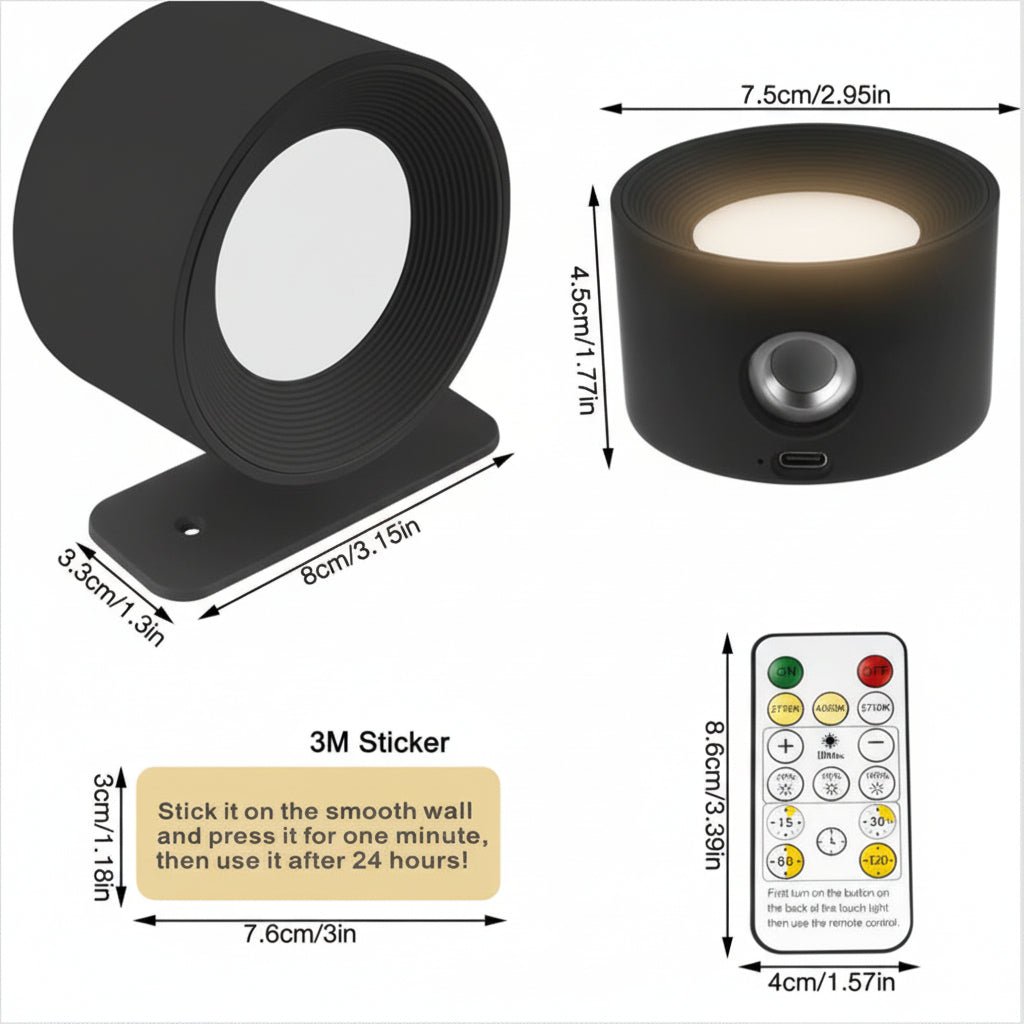 Wireless Nordic Wall Light with Remote Control