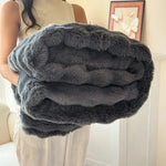 Double-Layered Extra Thick Fleece Blanket | Soft Rabbit Fur Imitation | Versatile and Easy to Care For
