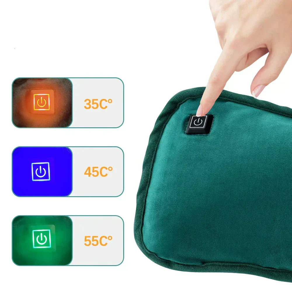 Portable Graphene Heating Pad | USB Rechargeable | 3 Temperature Levels | Ergonomic Hand & Belly Warmer | Features Intelligent Auto Shut-Off