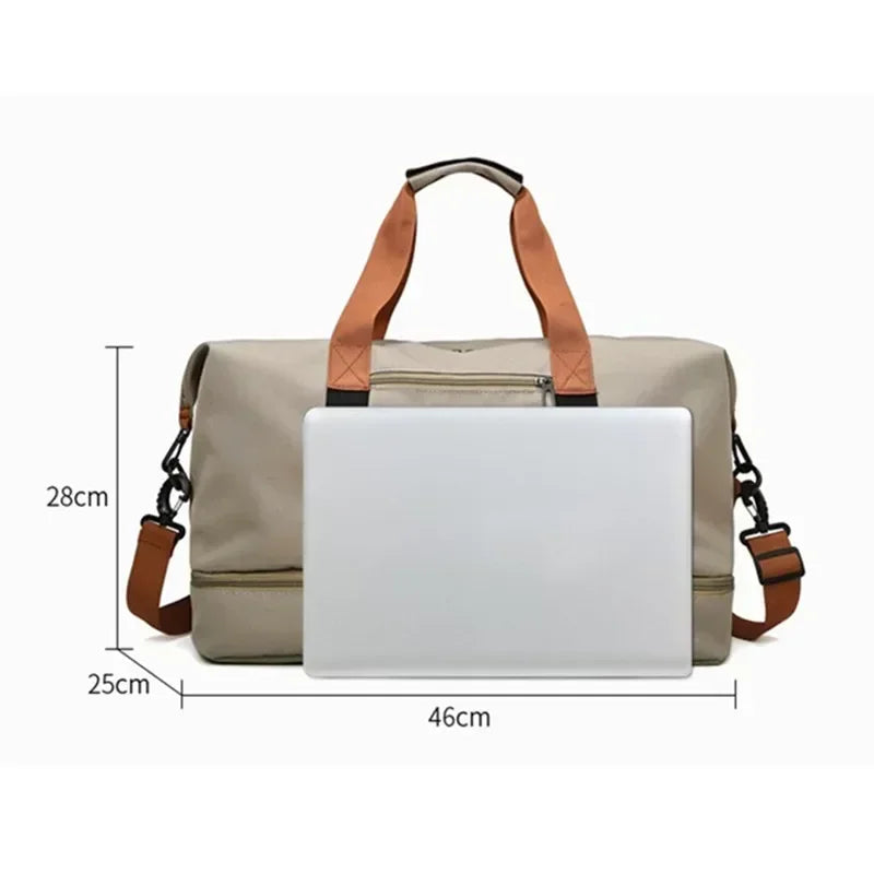 Fitness Travel Bag | Large Capacity | Wet-Dry Separation | Hand & Shoulder Bag for Women
