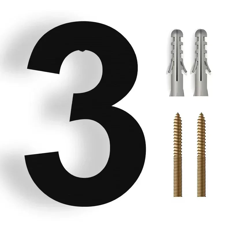 3D Modern Stainless Steel House Number - Weatherproof for Outdoor Facade and Entrance in Anthracite