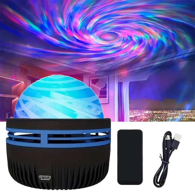 Northern Lights Projector | Music Sync & Remote Control | RGB Mood Light | USB Rechargeable | 7.8×7.8×8.7 cm