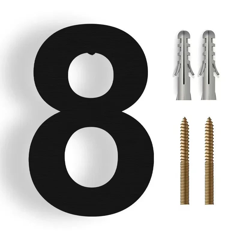 3D Modern Stainless Steel House Number - Weatherproof for Outdoor Facade and Entrance in Anthracite