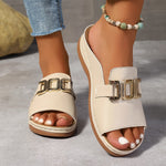 Soft Genuine Leather Women's Wedge Sandals | Ergonomic Footbed for Comfort and Secure Fit
