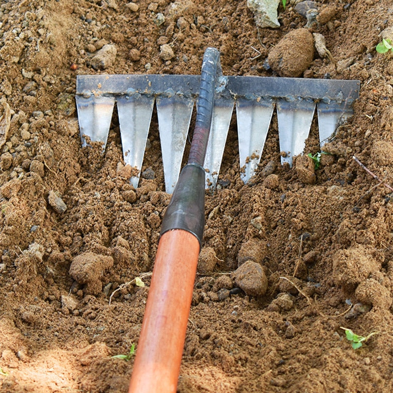 Garden Hoe Made of Carbon Steel – Sharp Tines for Weeding and Soil Loosening