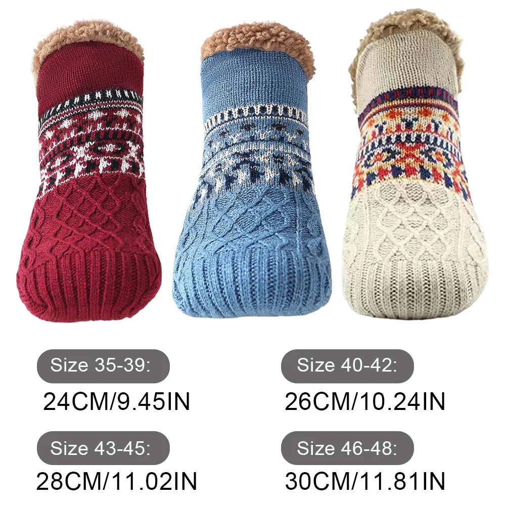 Thermal House Socks for Winter | Non-Slip Cozy Socks for Men & Women | Thickly Lined & Extra Warm | Soft Anti-Slip Bed Socks for Home & Holiday Season