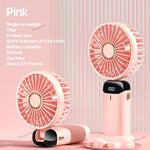 3-in-1 Mini Fan | LED Display | 5 Speed Settings | Battery with Power Bank Function | Portable & Standable