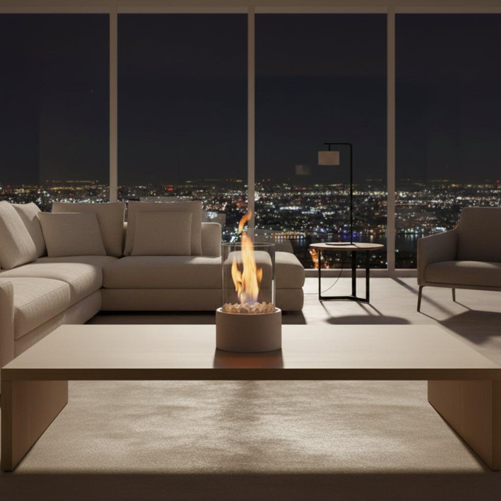 Smoke-Free Table Fireplace for Stylish Indoor & Outdoor Use