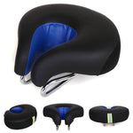 No-Nose Bicycle Saddle for Mountain Bikes with Thick Soft Padding (Blue)