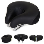 Noseless Bicycle Seat for Mountain Bikes with Thickened Soft Padding (Black)