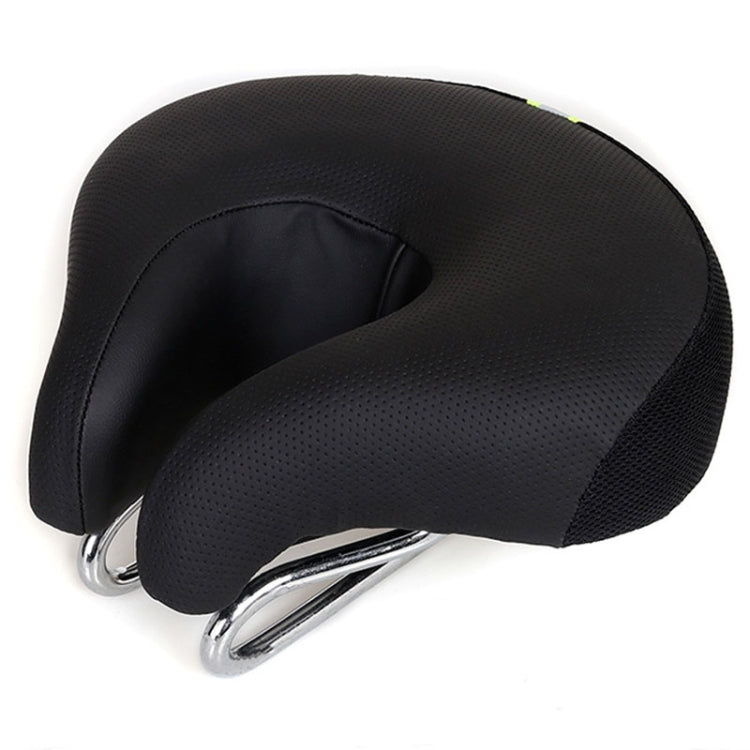Noseless Bicycle Seat for Mountain Bikes with Thickened Soft Padding (Black)