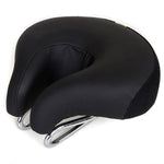 Noseless Bicycle Seat for Mountain Bikes with Thickened Soft Padding (Black)