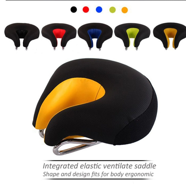 No-Nose Bicycle Saddle for Mountain Bikes with Thick Soft Padding (Blue)