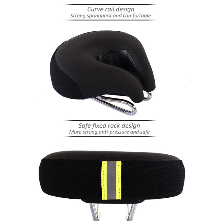 Noseless Bicycle Seat for Mountain Bikes with Thickened Soft Padding (Black)