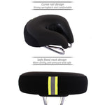 No-Nose Bicycle Saddle for Mountain Bikes with Thick Soft Padding (Blue)