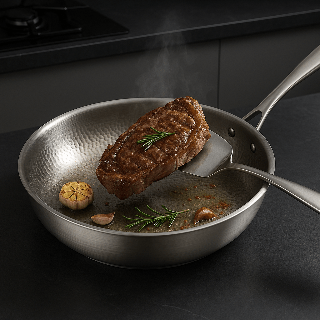 Premium Titanium Frying Pan – High-Quality Uncoated Cookware for All Stove Types