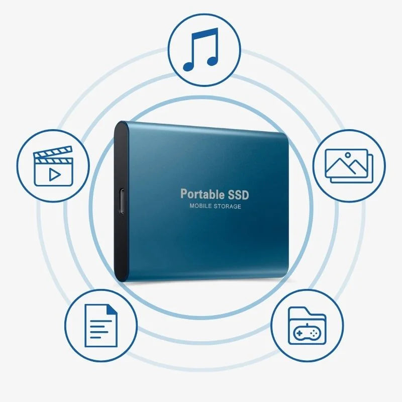 External SSD Hard Drive Aluminum Portable Storage 128GB