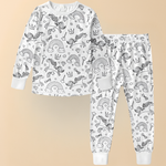 Children's Cotton Pajama Set with Christmas Painting Design