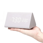 LED Wood Clock with Voice Control for Stylish Time Display