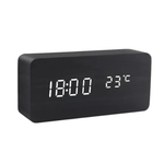LED Wood Clock with Voice Control for Stylish Time Display
