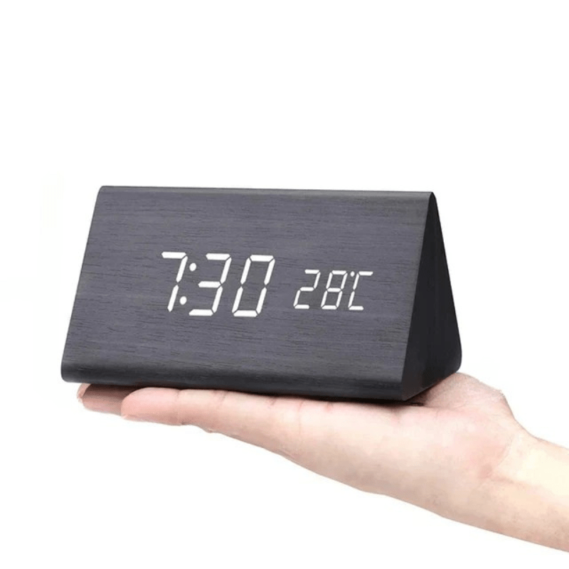 LED Wood Clock with Voice Control for Stylish Time Display