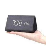 LED Wood Clock with Voice Control for Stylish Time Display