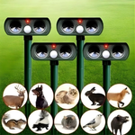Ultrasonic Solar Animal Repeller for Gardens - 8–10m Range, IP66, 13.5–45.5kHz