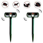 Ultrasonic Solar Animal Repeller for Gardens - 8–10m Range, IP66, 13.5–45.5kHz