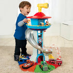 Playful Car Set Featuring Slide and Observation Tower