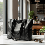 Elegant Leather Shoulder Bag with Retro Touch and Smooth Surface