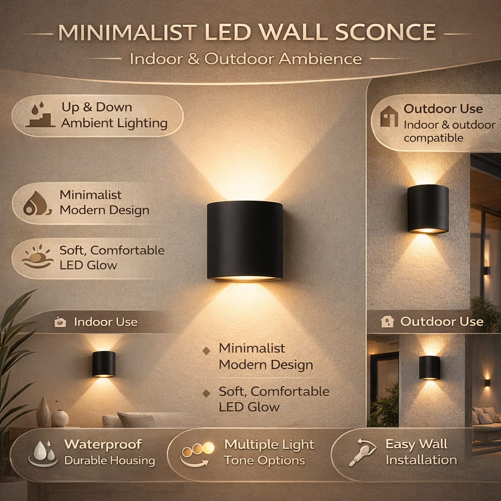 Contemporary Waterproof LED Outdoor Wall Light