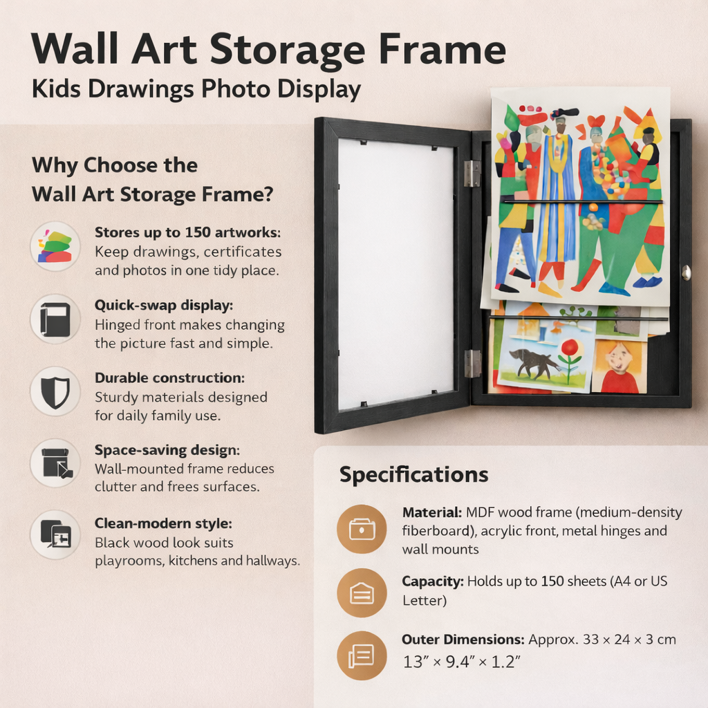 Kids' Artwork Storage Frame and Photo Display