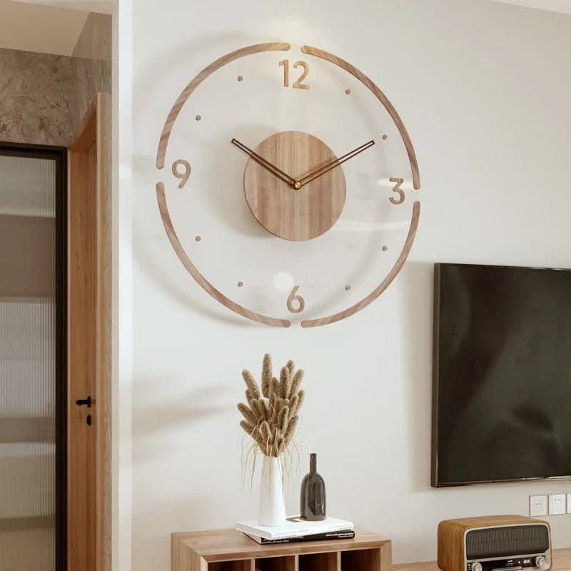 Silent Wooden Wall Clock in Minimalist Design