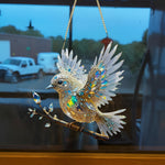 Stained Glass Effect Bluebird Window Suncatcher Hanging Decor