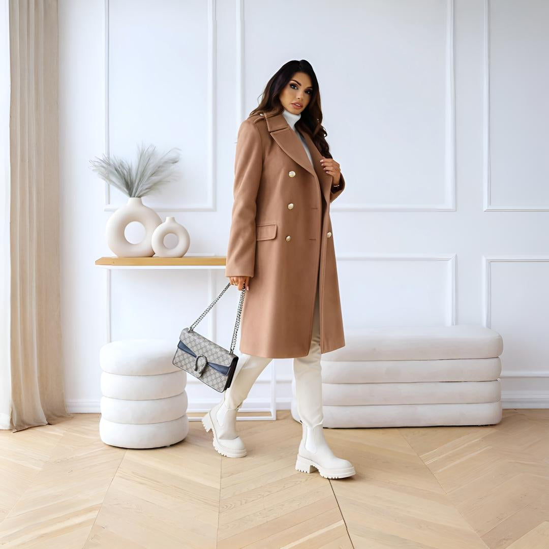 Women's Long Winter Trench Coat Outerwear