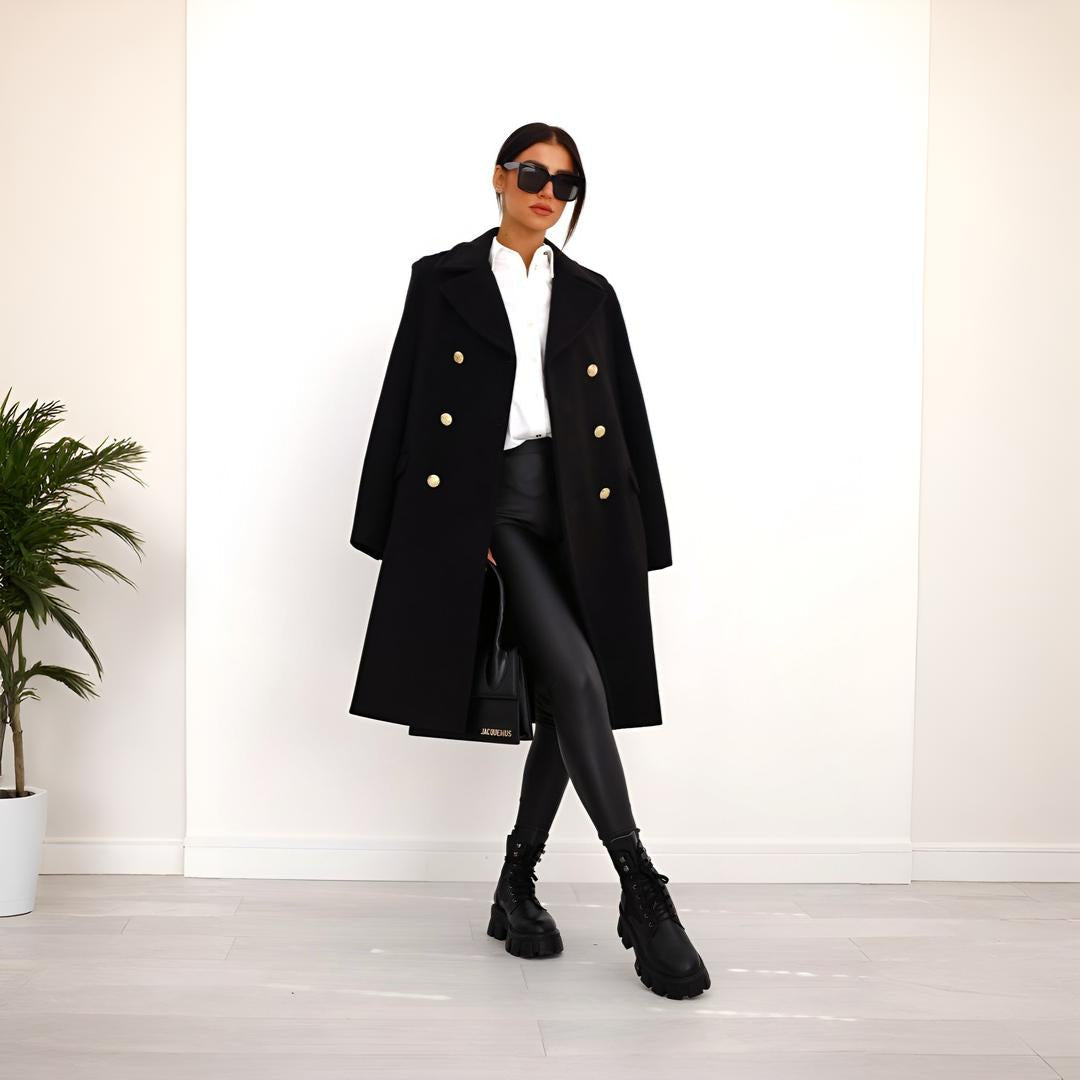 Women's Long Winter Trench Coat Outerwear