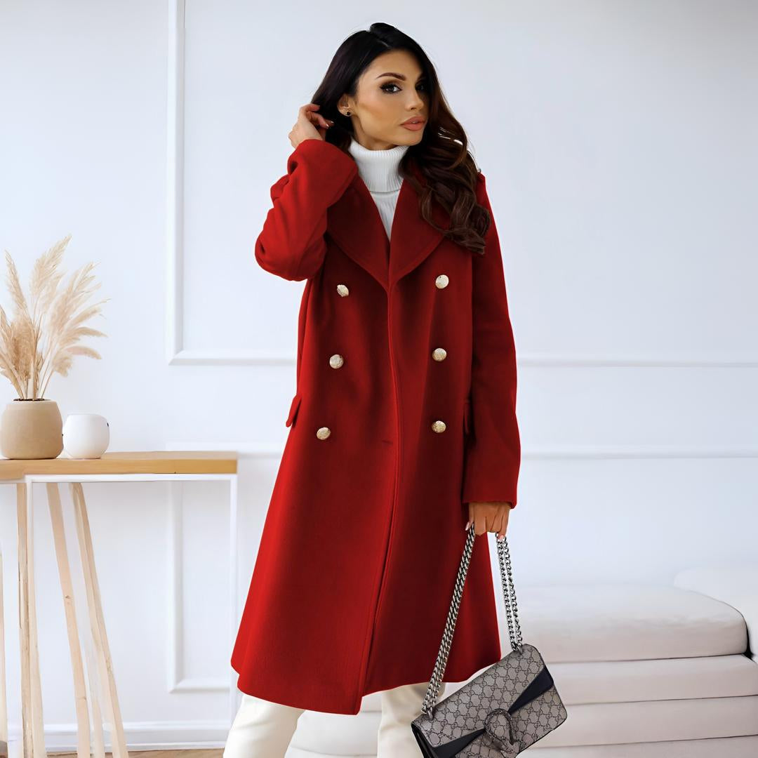 Women's Long Winter Trench Coat Outerwear
