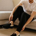 Warm Men's Loafers Crafted from Synthetic Wool