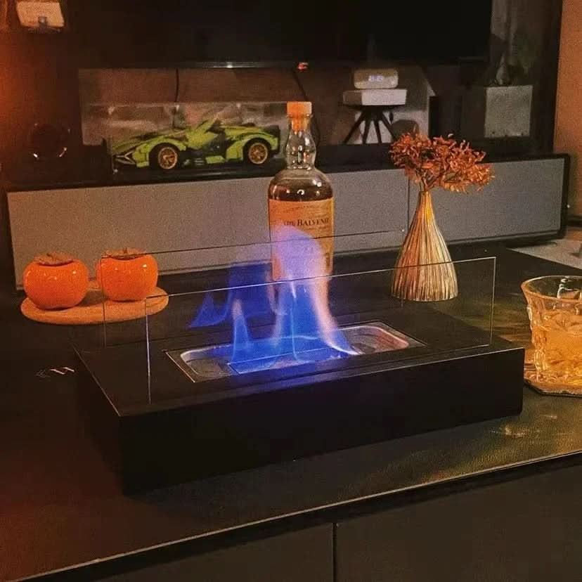 Portable Bioethanol Table Fireplace for a Stylish Flame Ambiance