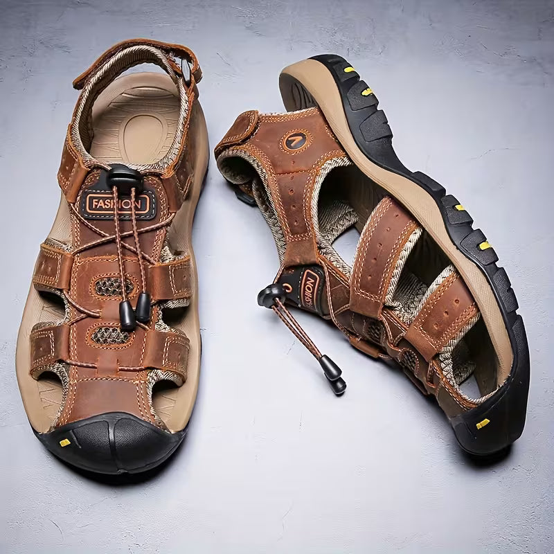 Men's Hiking Sandals with Closed Toe and Adjustable Fit
