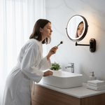LED Magnifying Mirror with Adjustable Lighting and Rechargeable Battery