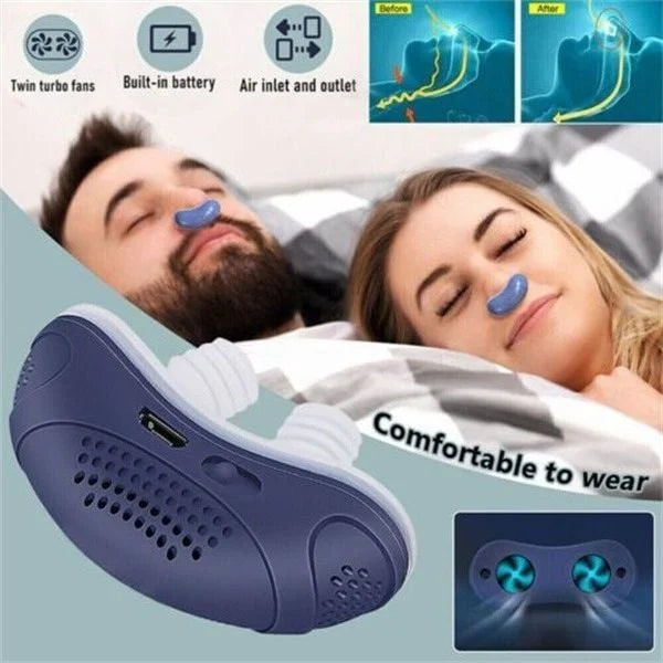 Silent, Compact Micro-CPAP Anti-Snoring Device