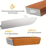 Dual Angle Sharpening Stone Set | Diamond Stone with Magnetic Holder | 15° & 20° Sharpening Angles | Suitable for Wood & Metal