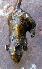 Bronze Cat Door Knocker with Mouse Pendant | Handmade Wall Decor for Cat Enthusiasts