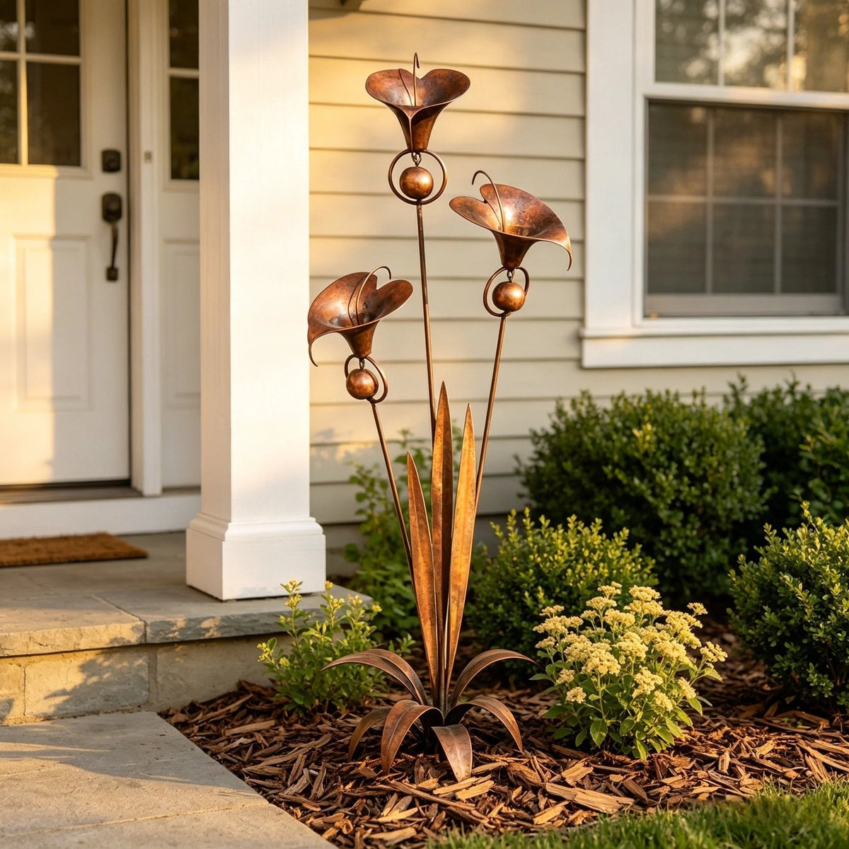 Handcrafted Garden Stake with Wind Chimes