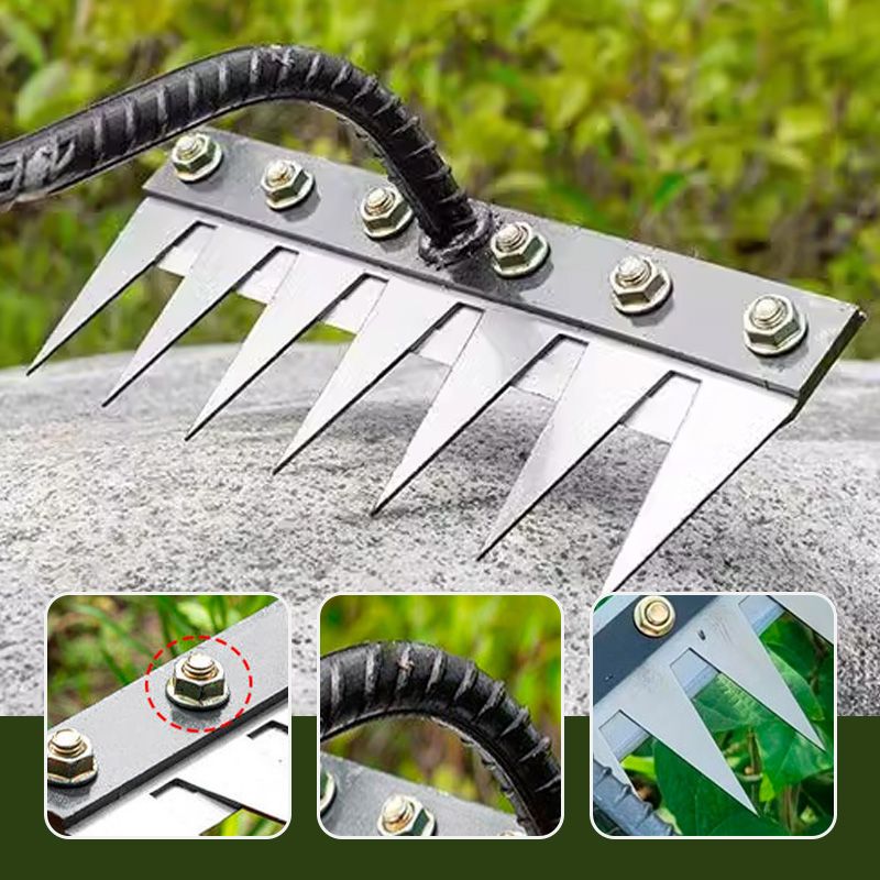Garden Rake Made of Carbon Steel – Weed Remover, 5–8 Teeth, Sturdy & Rust-Free