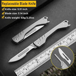 Folding Precision Knife with 10 Replacement Blades | Compact Stainless Steel Craft Knife for DIY and Detailed Work